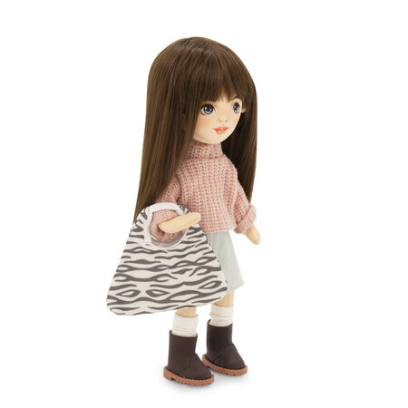 Papusa de Plus Premium Sweet Sisters, 32 cm, Sophie intr-o fusta denim, Orange Toys 775447