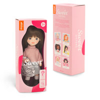 Papusa de Plus Premium Sweet Sisters, 32 cm, Sophie intr-o fusta denim, Orange Toys