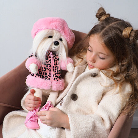 Catelusa de Plus Premium Lucky Doggy, 38 cm, Lucky Mimi mon amour, 3 ani+, Orange Toys 775481