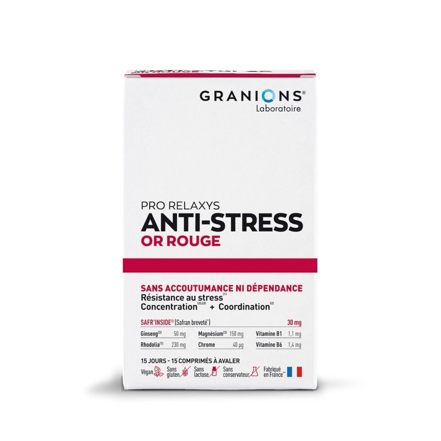 Anti-Stress Or Rouge, 15 comprimate, Granions