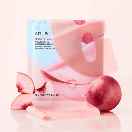 Masca de tip hidrogel pentru redarea luminozitatii Peach 70 Niacin Brightening Collagen, 38 g, Anua 775556
