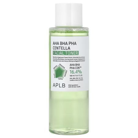 Toner pentru exfoliere blanda AHA BHA PHA Centella, 160 ml, Aplb