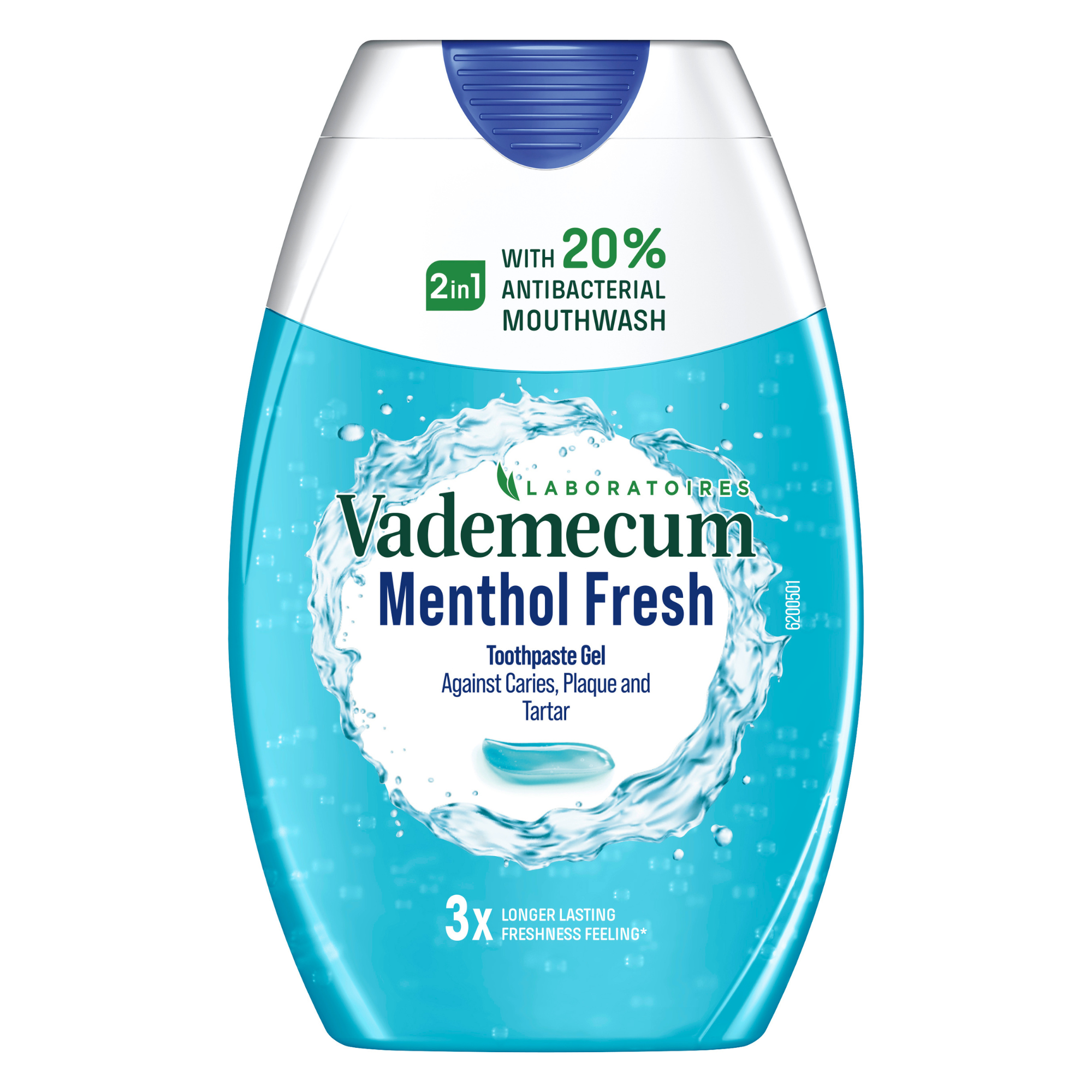 Pasta de dinti gel 2in1, Menthol Fresh, 75 ml, Vademecum