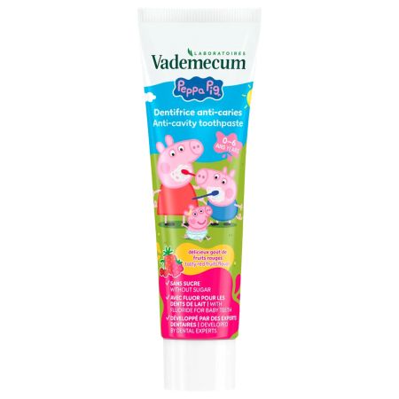 Pasta de dinti pentru copii Peppa, Fructe Rosii, 0-6 ani, 50 ml, Vademecum