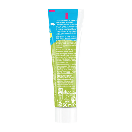 Pasta de dinti pentru copii Peppa, Fructe Rosii, 0-6 ani, 50 ml, Vademecum 775589