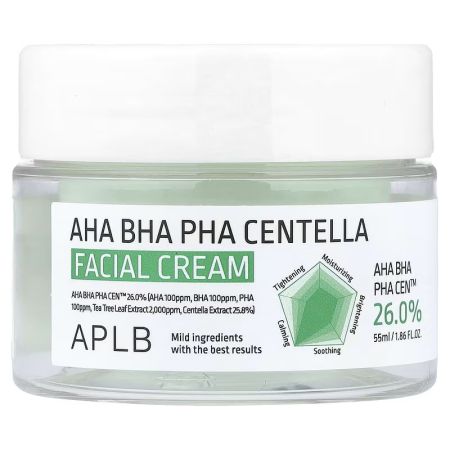 Crema pentru exfoliere blanda AHA BHA PHA Centella, 55 ml, Aplb