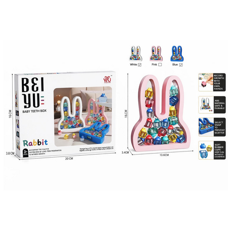 Cutie pentru pastrarea dintisorilor de lapte, Alb, Iepuras, 3 ani+, OEM 775796