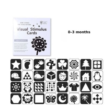 Set carduri stimulare vizuala alb-negru, 0-3 luni, OEM 775849