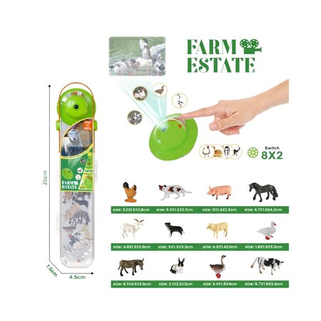 Set educativ Farm Estate – Proiector cu diapozitive si figurine animale de ferma, 3 ani+, OEM 775865