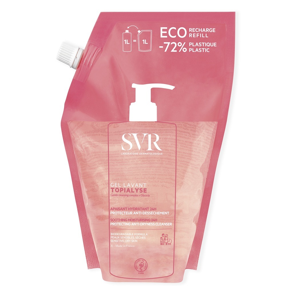 Refill Gel de curatare pentru corp si fata Topialyse, 1 L, SVR