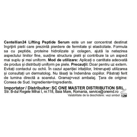Ser facial cu peptide pentru lifting si fermitate Lifting Peptide, 30 ml, Centellian 24 776155