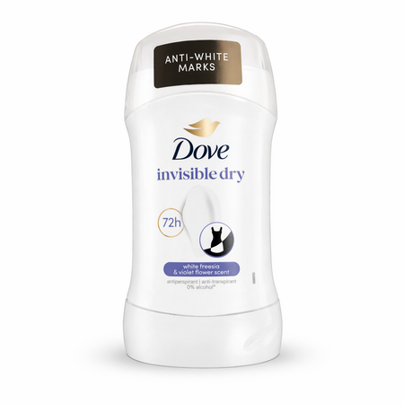 Antiperspirant stick anti-pete pe haine 72h, 50 ml, Dove