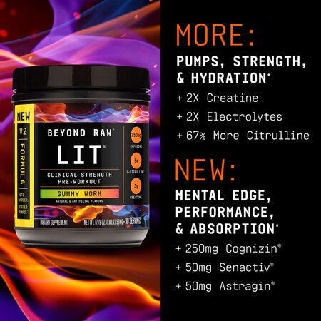 Pre-Workout cu aroma de jeleuri Beyond Raw, 504 g, Gnc 776625