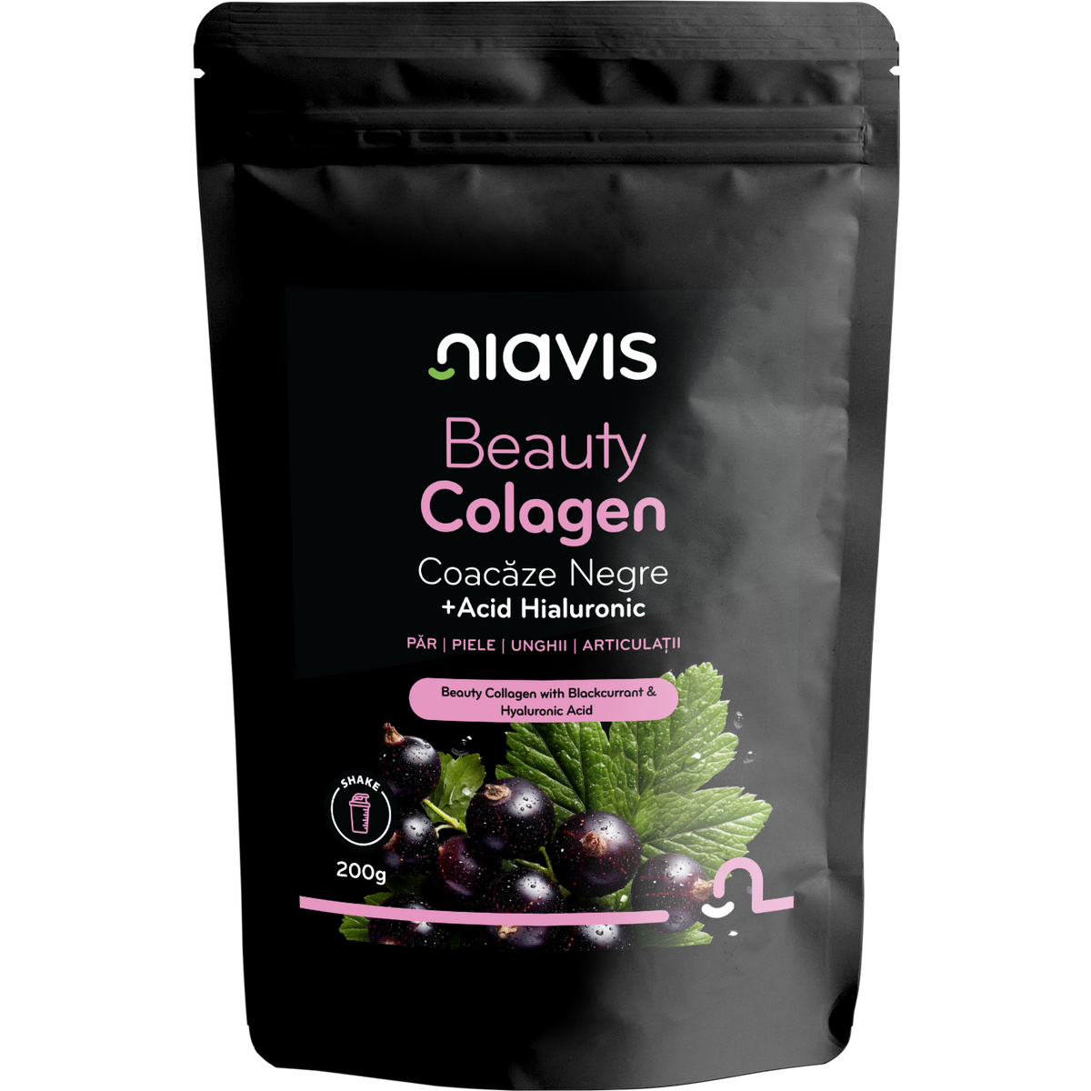 Colagen cu coacaze si acid hialuronic Beauty Colagen, 200 g, Niavis