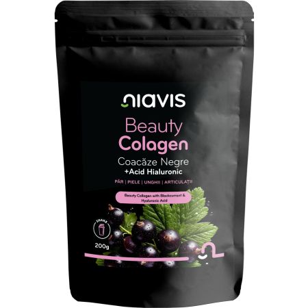 Colagen cu coacaze si acid hialuronic Beauty Collagen, 200 g, Niavis