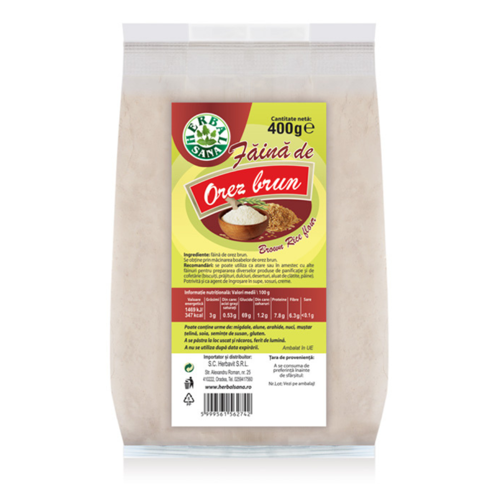 Faina de orez brun, 400 g, Herbal Sana