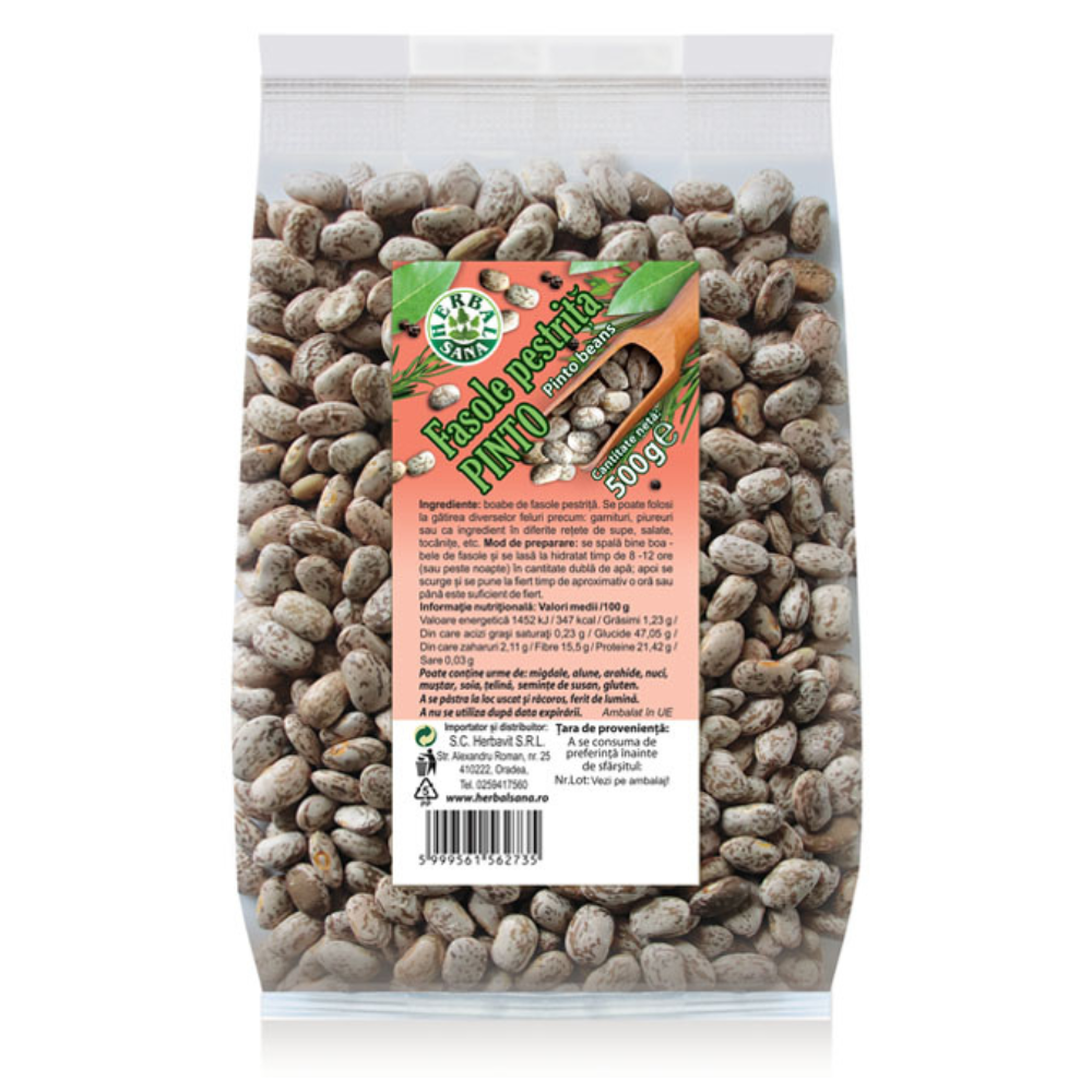 Fasole pestrita Pinto, 500 g, Herbal Sana