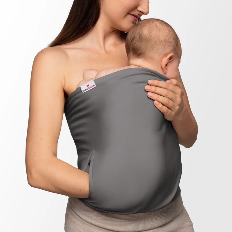 Banda textila pentru contact Skin to Skin, Grey, Wondermom