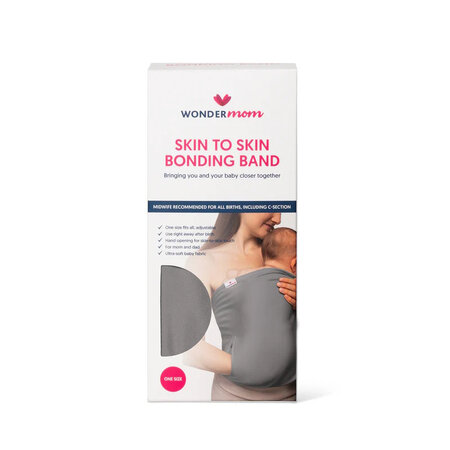 Banda textila pentru contact Skin to Skin, Grey, Wondermom 777235