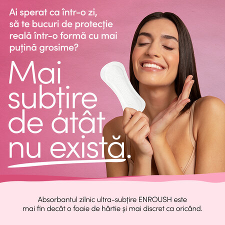 Absorbante zilnice din bumbac organic Ultra Thin, 24 buc, Enroush 777281