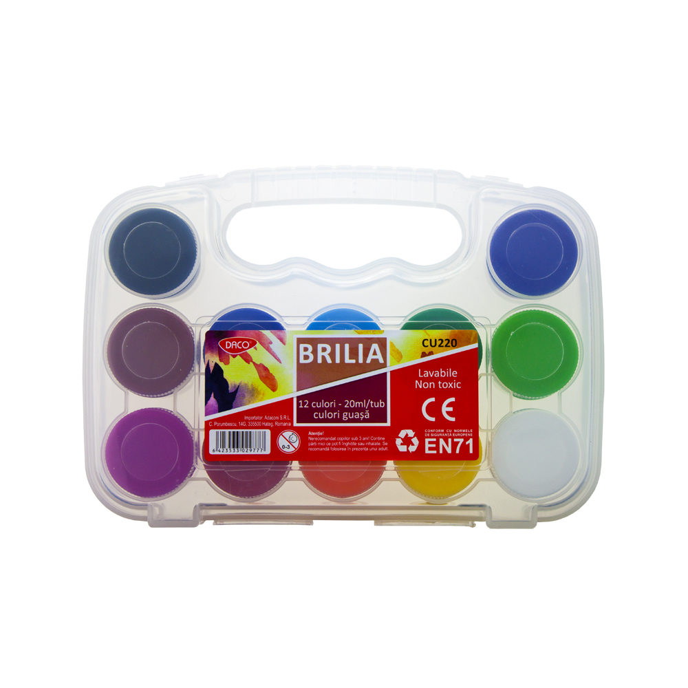 Set 12 culori lavabile Brilia, Daco