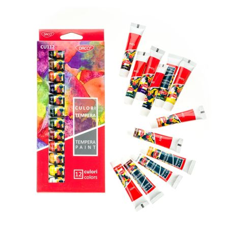 Set culori tempera, 12x12 ml, Daco