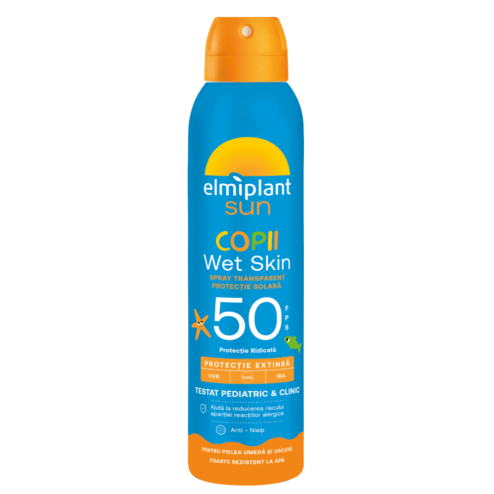 Spray transparent cu SPF50 pentru copii, 150 ml, Elmiplant