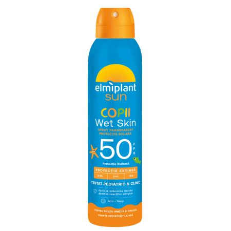 Lotiune spray SPF50 pentru pielea sensibila, 150 ml, Elmiplant