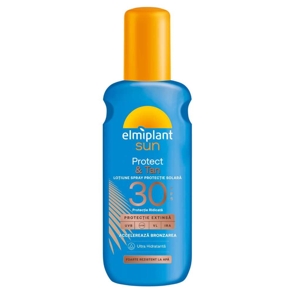 Lotiune spray cu SPF30 Tan & Protect, 150 ml, Elmiplant