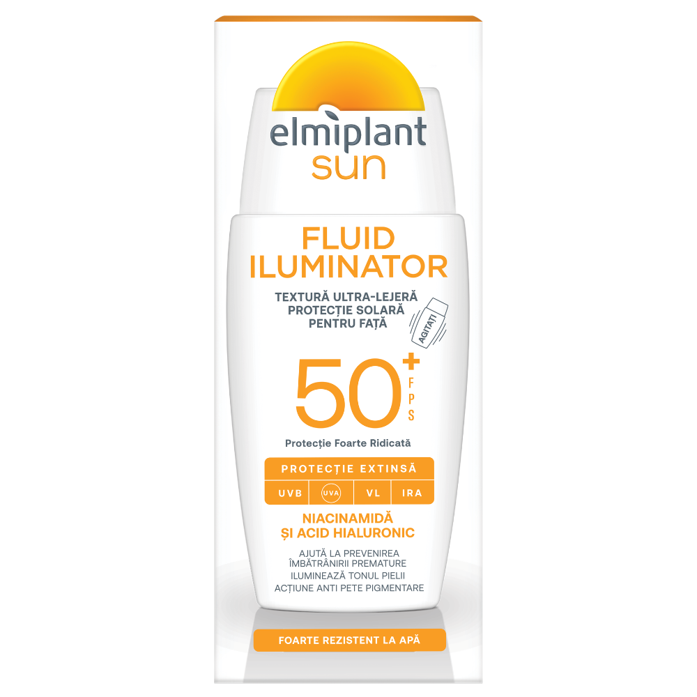 Fluid iluminator cu SPF50+, 40 ml, Elmiplant Sun