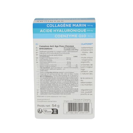 Colagen, Acid Hialuronic si Coenzima Q10, 60 comprimate, Granions 778013