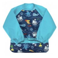 Bavetica multifunctionala cu maneci lungi, Navy Pirates, 12-24 luni, Green Sprouts
