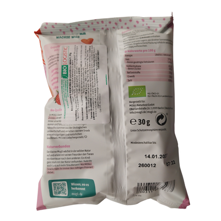 Inimioare expandate din porumb cu capsuni Eco, 30 g, Mogli 778478