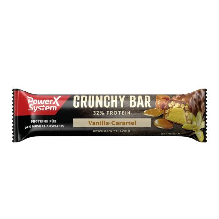 Baton proteic Crunchy Bar, Vanilie-Caramel, 45 g, Power System