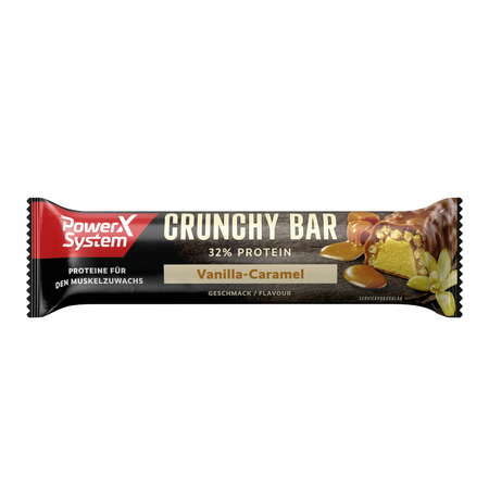 Baton proteic Crunchy Bar, Vanilie-Caramel, 45 g, Power System