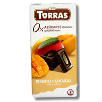 Ciocolata neagra cu mango si indulcitor, 75 g, Torras
