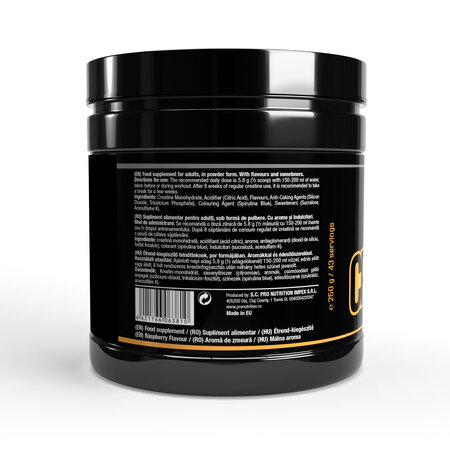 Creatina monohidrata pudra, Blue Raspberry, 250 g, Pro Nutrition 779065
