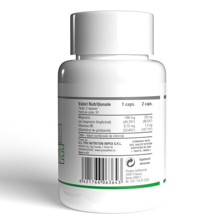 Magneziu bisglicina, 60 capsule, Pro Nutrition 779084