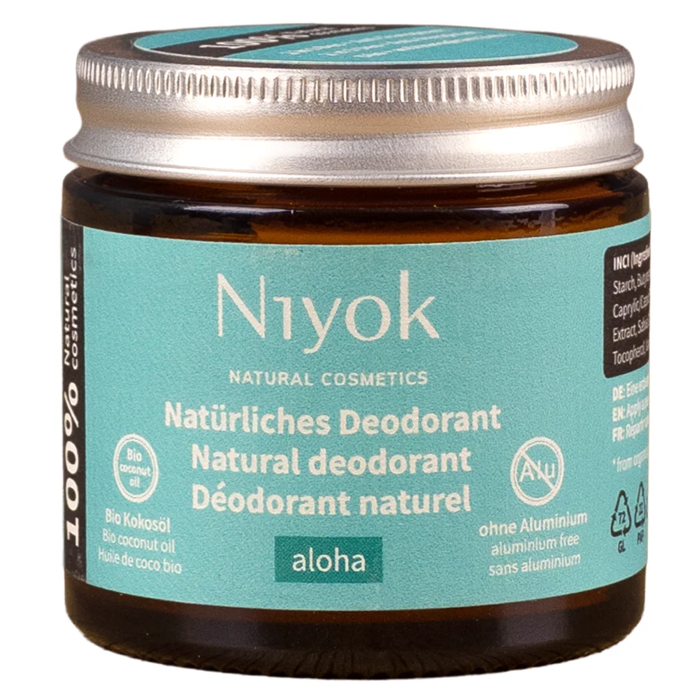 Deodorant si antiperspirant natural tip crema, Aloha, 40 ml, Niyok
