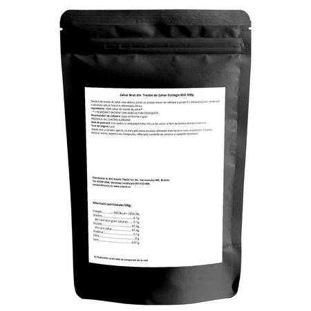 Zahar Bio brut din trestie de zahar, 500 g, Niavis 779349