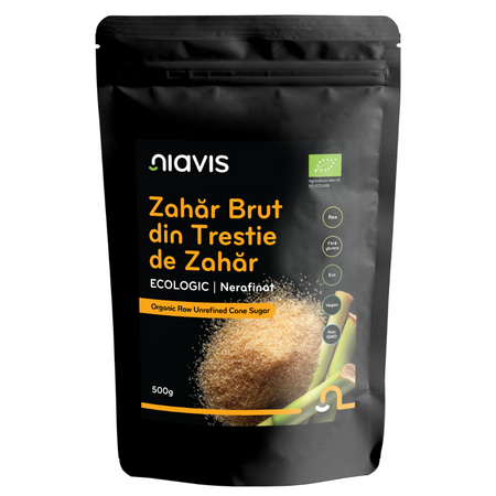 Zahar brut din trestie de zahar Ecologic, 500 g, Niavis