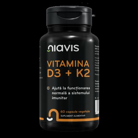 Vitamina D3+K2, 60 capsule vegetale, Niavis