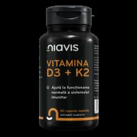 Vitamina D3+K2, 60 capsule vegetale, Niavis