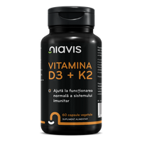 Vitamina D3+K2, 60 capsule vegetale, Niavis