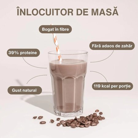 Inlocuitor total de dieta pentru controlul greutatii Diet Shake, Cafea Latte, 12x32 g, Nupo 779643