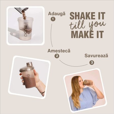 Inlocuitor total de dieta pentru controlul greutatii Diet Shake, Cafea Latte, 12x32 g, Nupo 779644