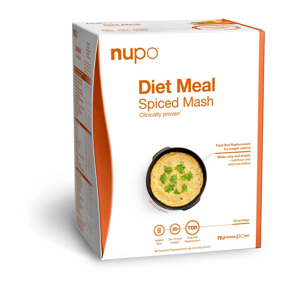 Inlocuitor total de dieta pentru controlul greutatii Meal Spiced Mash, 10 x 34 g, Nupo