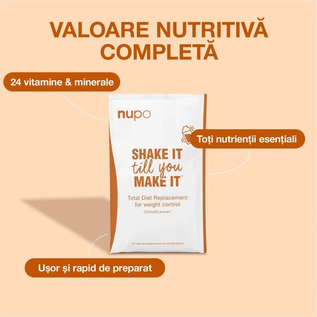 Inlocuitor total de dieta pentru controlul greutatii Meal Spiced Mash, 10 x 34 g, Nupo 779659