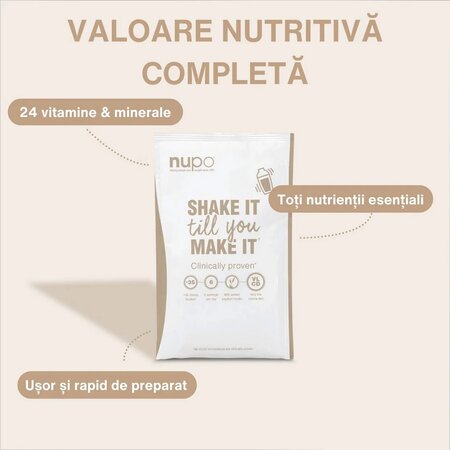 Inlocuitor total de dieta pentru controlul greutatii Diet Oatmeal, Mere si Scortisoara, 12x32 g, Nupo 779690