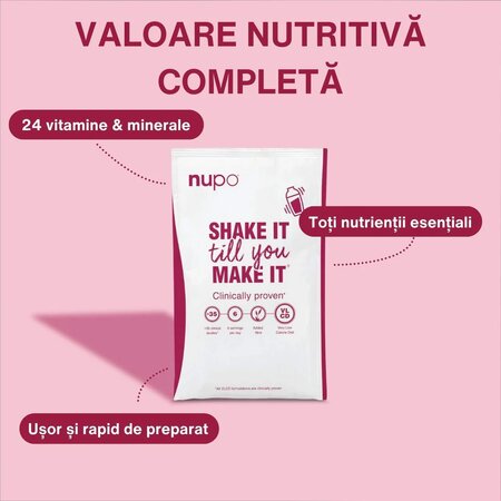Inlocuitor total de dieta pentru controlul greutatii Diet Oatmeal, Cirese si aroma de vanilie, 13x32 g, Nupo 779700
